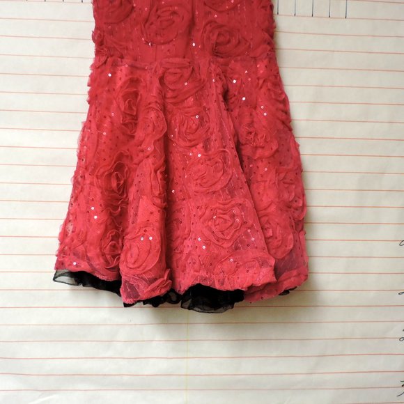 KNITWORKS little girl's roses, covered dress sz 4 - Picture 3 of 10
